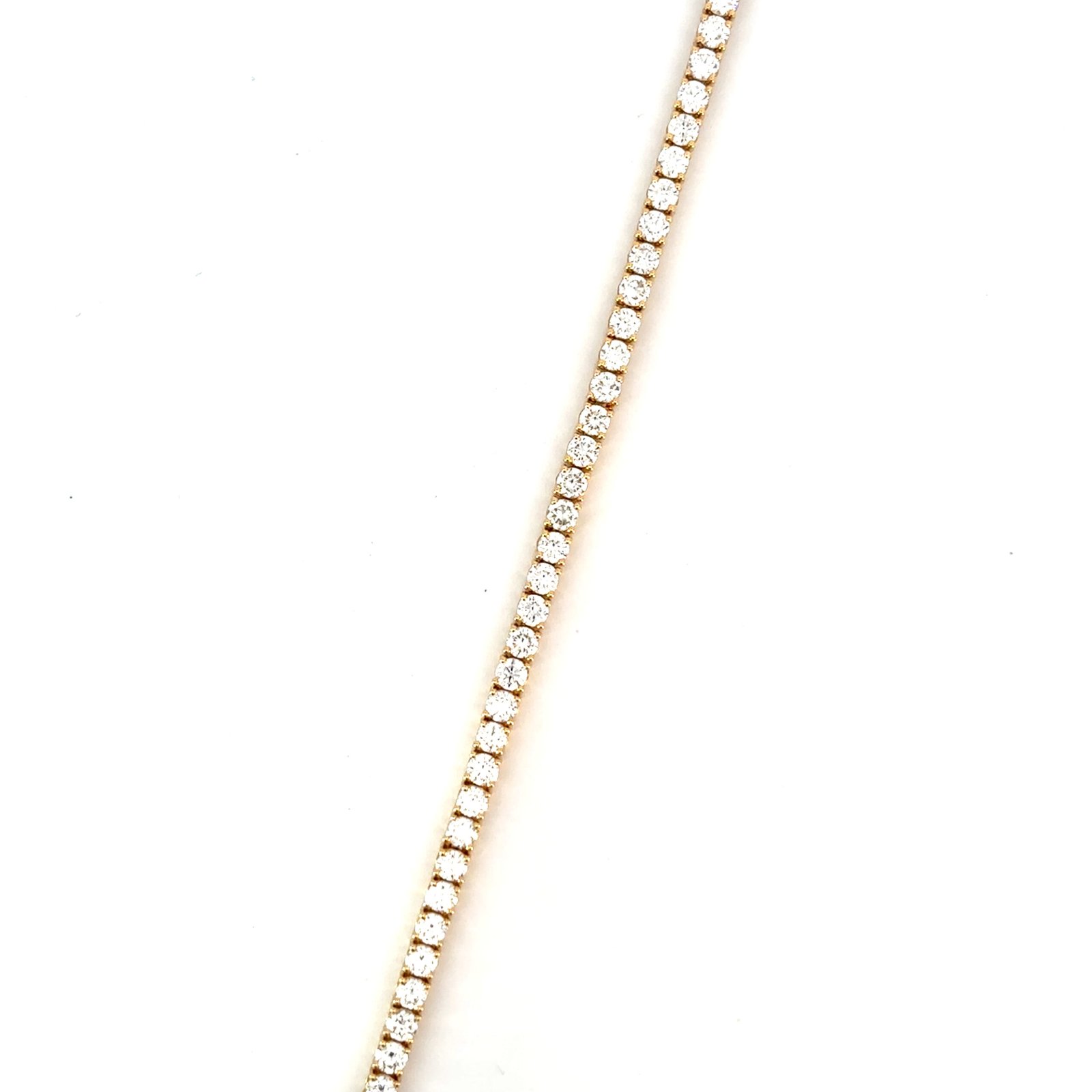 18K Yellow Gold Bracelet with 62 Round Lab-grown Diamonds TDW 4.0 Carat