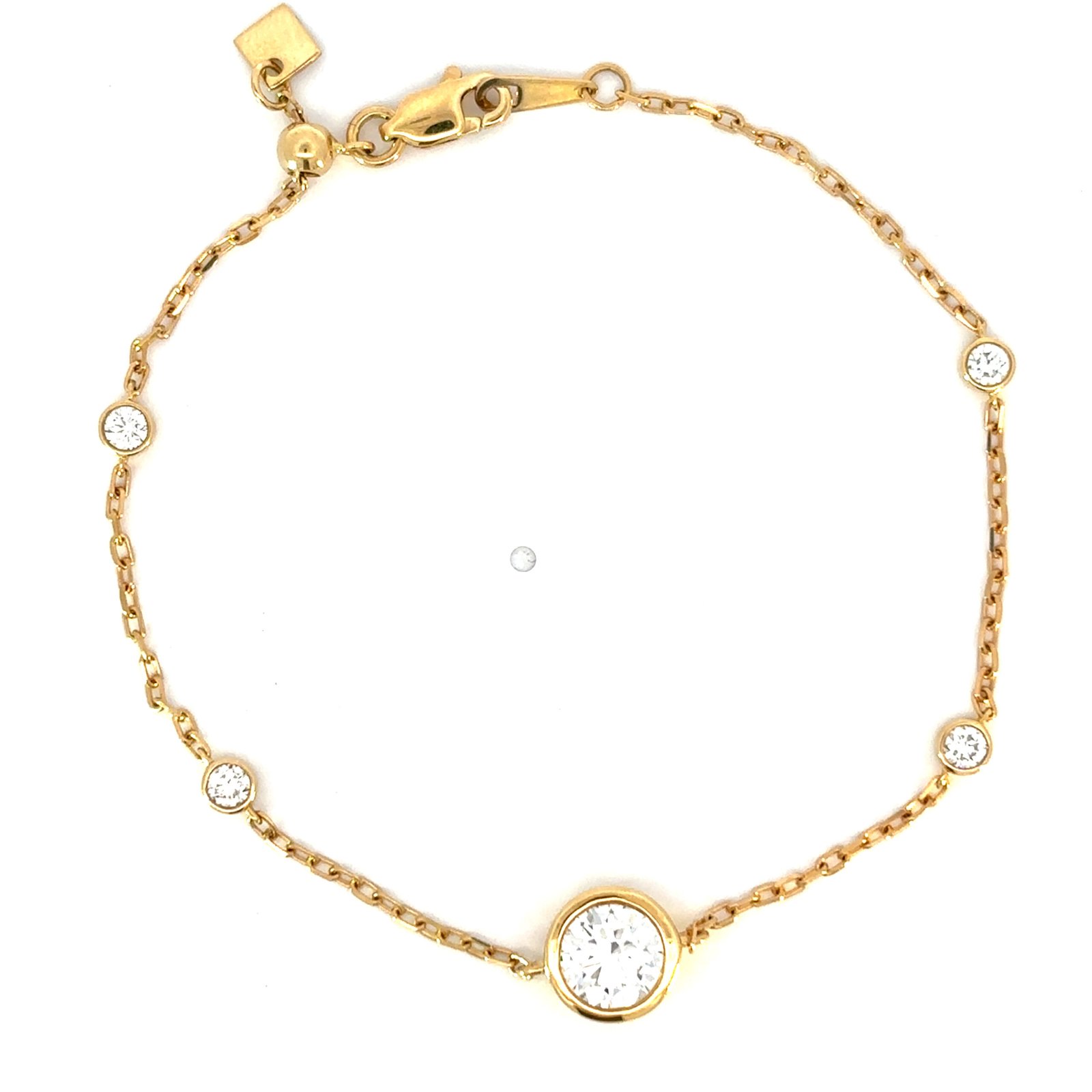 18K Yellow Gold Bracelet with 5 Round Lab-grown Diamonds TDW 1.26 Carat - Image 2