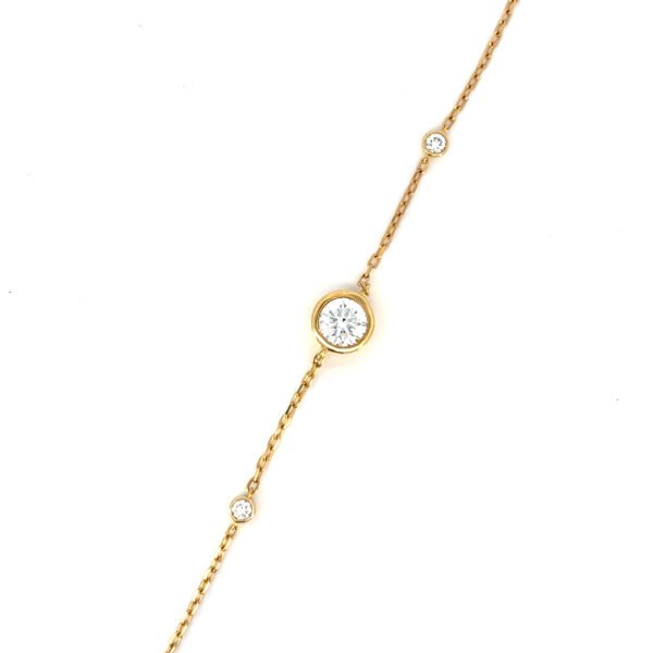 18K Yellow Gold Bracelet with 5 Round Lab-grown Diamonds TDW 1.26 Carat