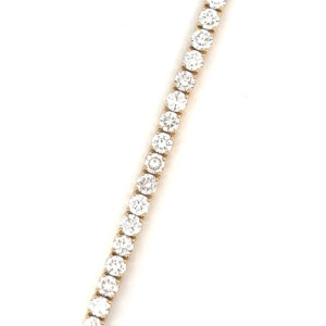 9K Yellow Gold Tennis Bracelet with 47 Round Lab-grown Diamonds TDW 7.3 Carat