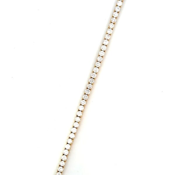 9K Yellow Gold Tennis Bracelet with 60 Round Lab-grown Diamonds TDW 5.05 Carat