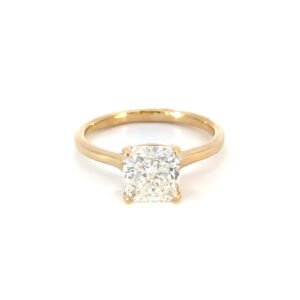18K Yellow Gold Ring with Radiant cut Lab Grown Diamond 2.02 Carat