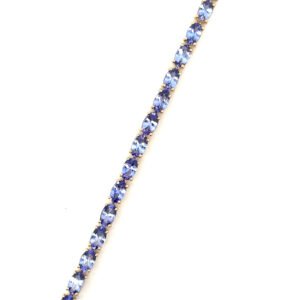 10K Yellow Gold Bracelet 34 Oval Tanzanites TCW 8.81 Carat