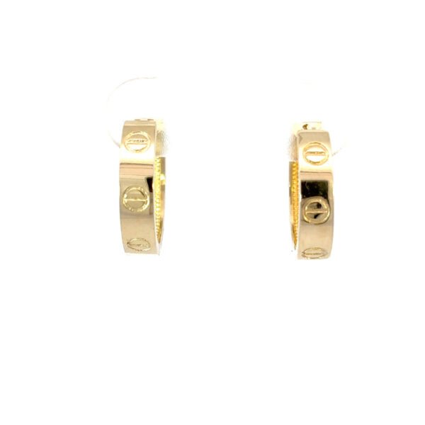 9K Yellow Gold Patterned Hoop Earrings