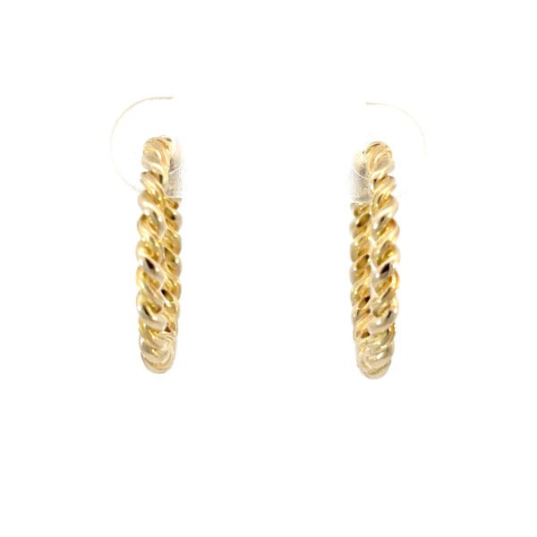 9K Yellow Gold Twisted Hoop Earrings