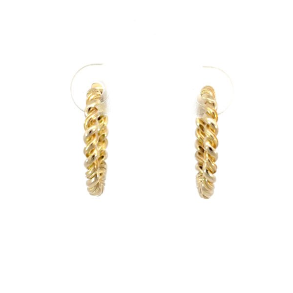 9K Yellow Gold Twisted Hoop Earrings