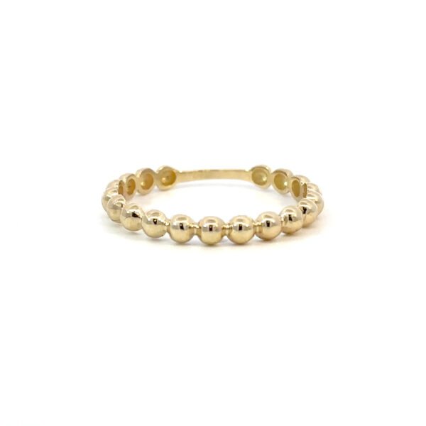 9K Yellow Gold Ring with beaded design