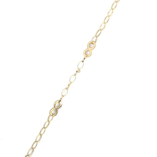 9K Yellow Gold Infinity Bracelet – 19cm