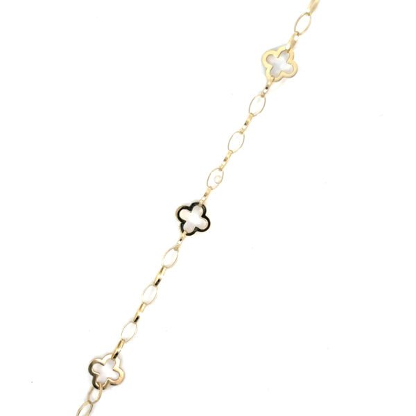 9K Yellow Gold Clover Bracelet – 17cm
