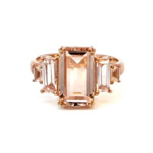 9K Rose Gold Ring 5 Morganites