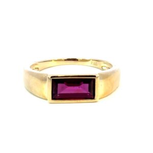 9K Yellow Gold Ring Rhodolite Garnet 1.98 Carat
