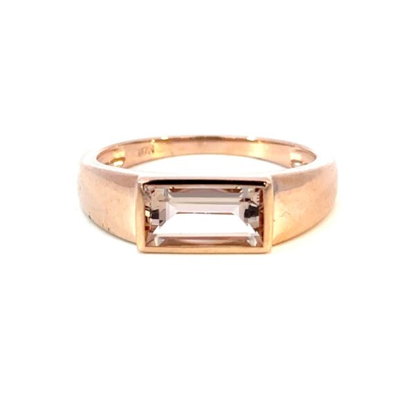 9K Rose Gold Ring Morganite 1.22 Carat