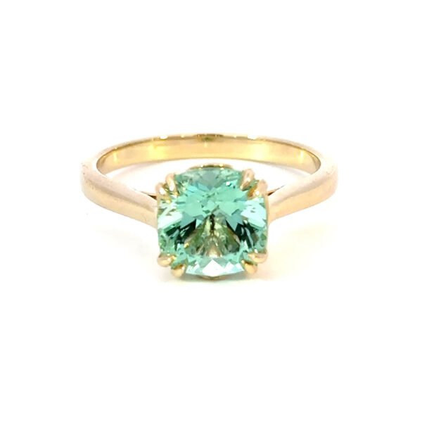 9K Yellow Gold Ring Colombian Emerald 2.09 Carat