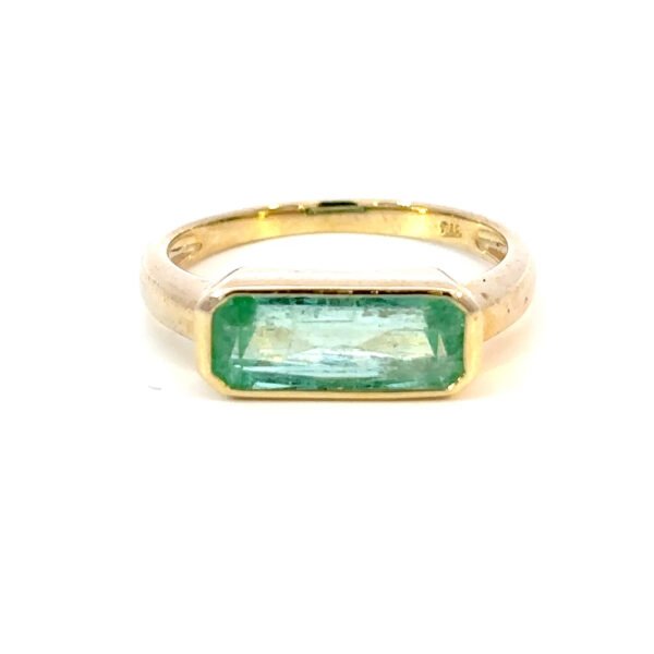 9K Yellow Gold Ring Colombian Emerald 2.42 Carat